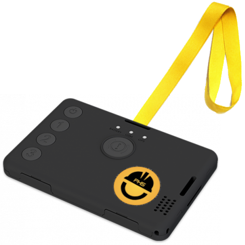 dispositivo uomo a terra con cordino da collo